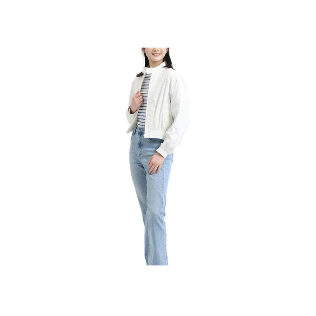 Uniqlo Solid Color Cotton Loose Short Jacket Women Jackets Off-White 456091-01