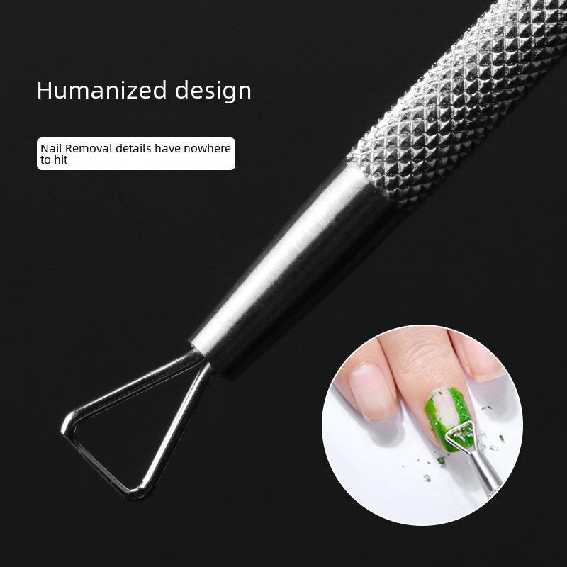 Stainless Steel Nail Tool Set: Polish Remover, Glue Planer, Cuticle Pusher