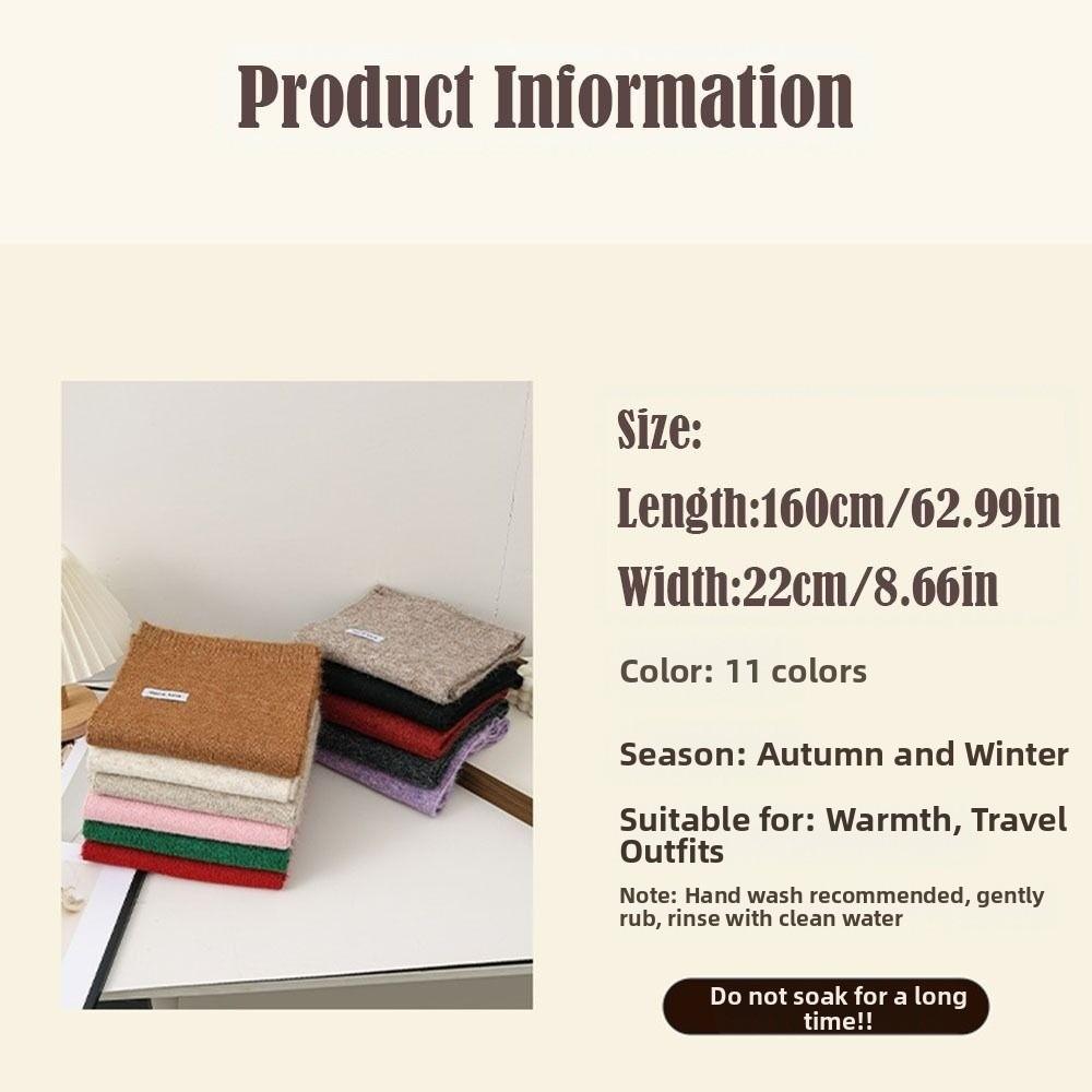 Versatile Warm Neck Warmer Coldproof Solid Color Knitted Scarf Windproof Scarves Bib Autumn and Winter