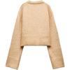 Zara Minimalist Slim Fit Comfortable Round Neck Short Sleeve Sweater Women sweater Beige 09598169-35