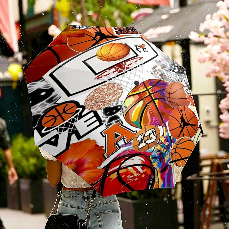 NBA Print Umbrella Automatic Opening/ Closing - Portable Foldable Design - Daily use for Travel/Outdoor - Gift for Birthday