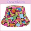 Vintage Geometric Fisher Hat With Sun Protection For Outdoor Activities