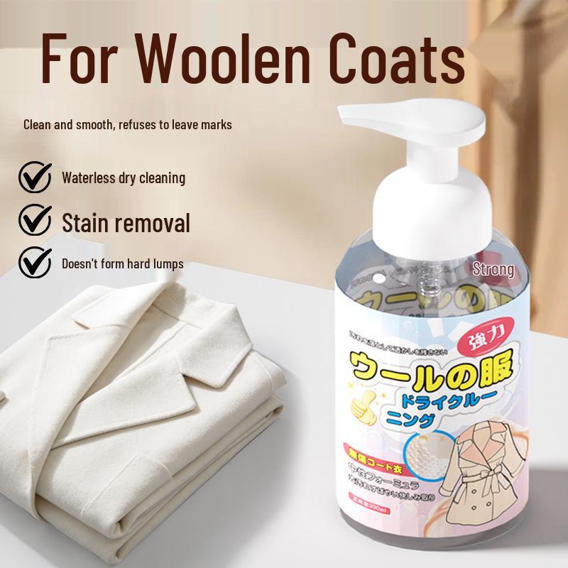 Wool & Cashmere Dry Cleaning Agent: Stain Remover & No-Wash Solution for Coats and Double-Sided Cashmere.