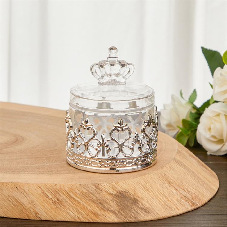 12pcs Elegant Candy Storage Box with Lid Decorative Candy Jar Decorative Sugar Holder Practical Wedding Party Supplies
