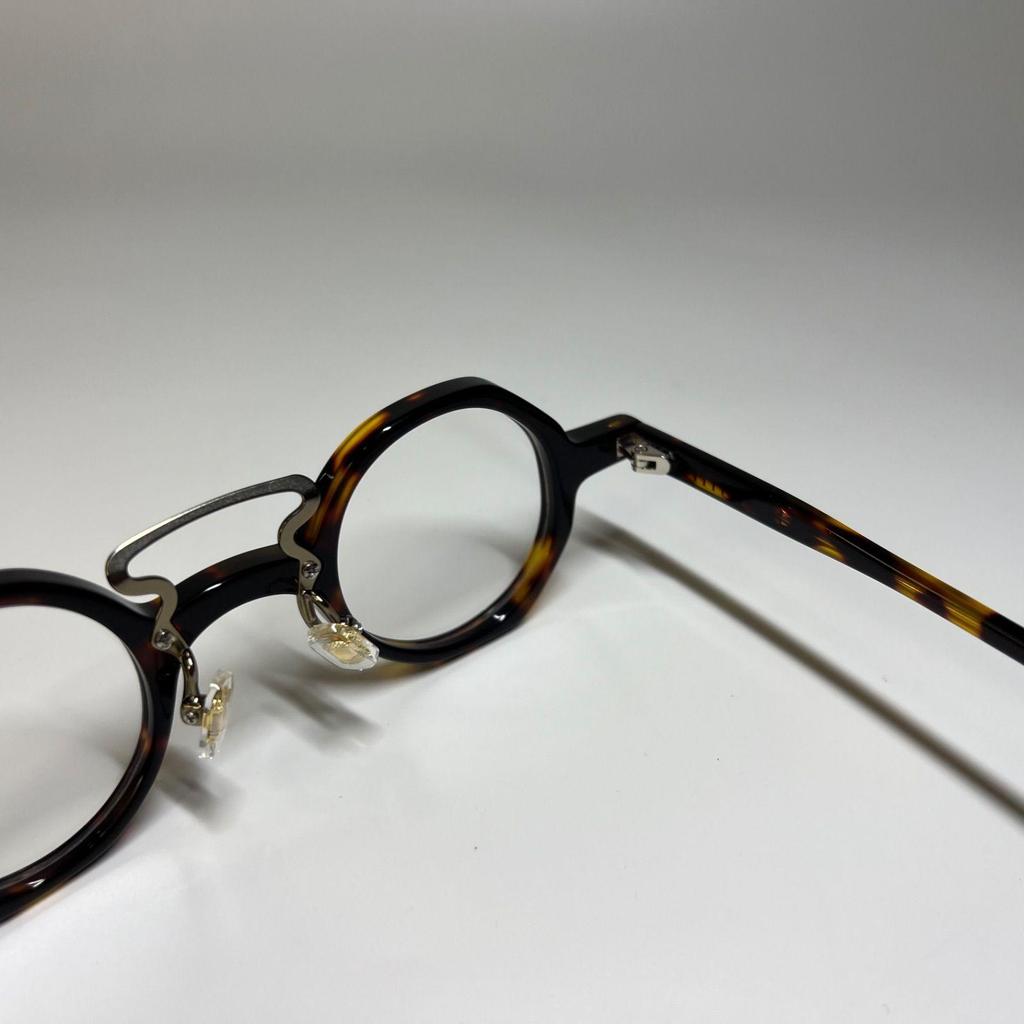 Used New and unused Sunglasses Glasses Eyewear French Vintage Round Round Glasses Boston Retro Tortoiseshell Brown Demi Men's Women's Unisex G-2