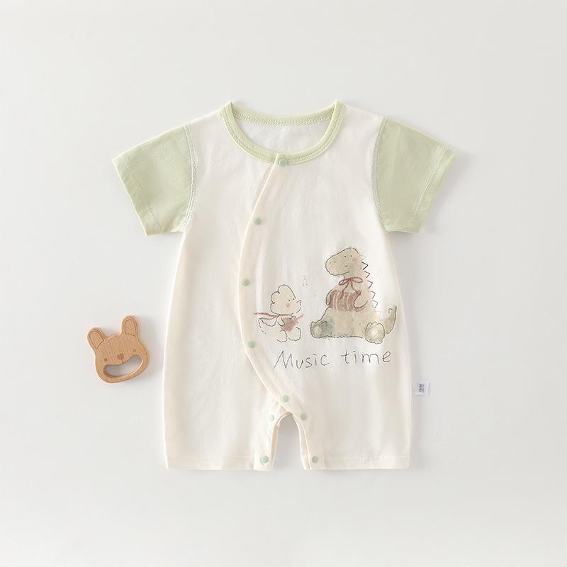 A-Class Pure Cotton Baby Romper: Summer Short Sleeve Crawling Suit for Newborn Boys & Girls