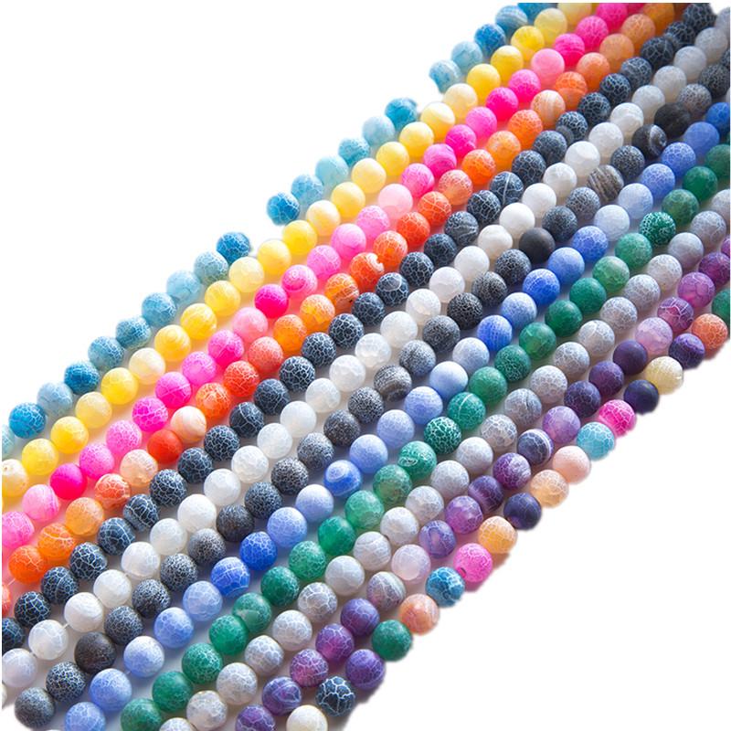 Natural Weathered Agate Frosted Beads for DIY Jewelry Accessories