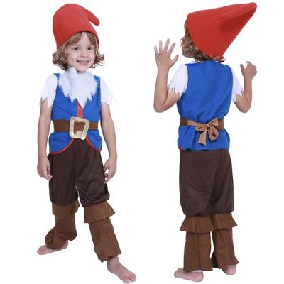 Fairy Tale Child Boys Dwarf Cosplay Costume Xmas Suit Christmas Elf Costume  Performance Set