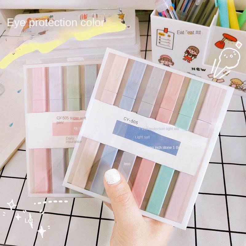 6pcs/set Pastel Color Highlighter Kawaii Stationery Color Marker School Supplies Student Marker Highlighter Japanese Stationery