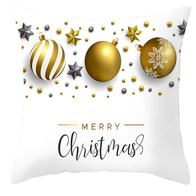 New Christmas Golden Snowflake Peach Leather Velvet Pillowcase Home Sofa Pillow Cushion Cover