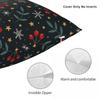 Winter Magic Snowflakes Berry Square Pillowcase Polyester Linen Velvet Creative Decorative Throw Pillow Case Sofa Cover 45X45