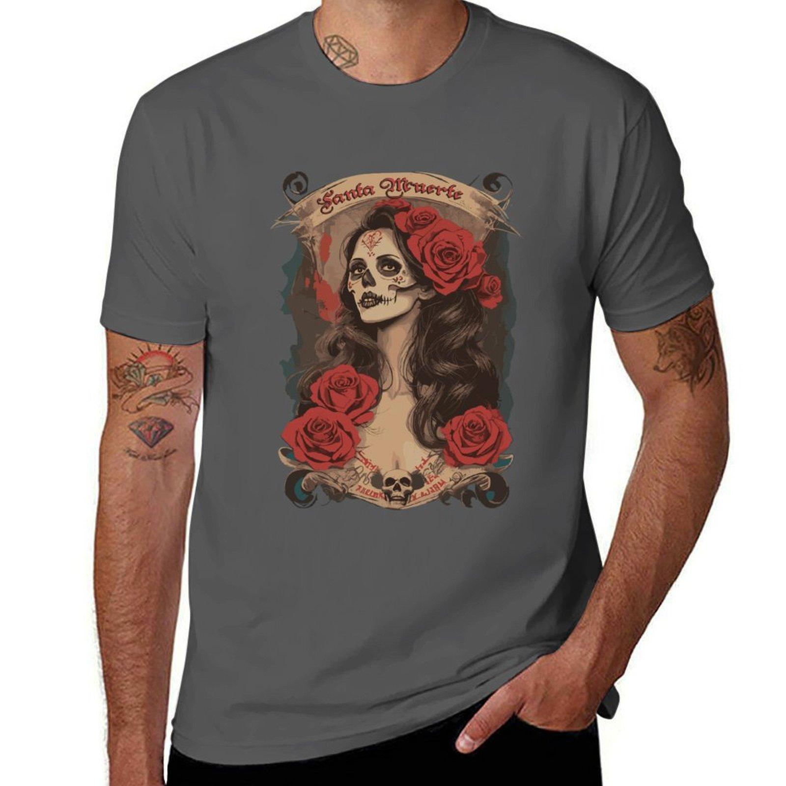 

La Muerte T-Shirts, Muerte Mictlantecuhtli Real Hasta La Gifts, Santa Dia De Los Muertos The Book Of Life T-Shirts T-Shirt 4XL