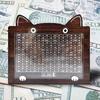 1Pc Cat Cartoon Piggy Bank Practical Count Lovely Savings Box Wood Storage
