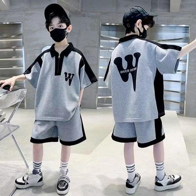 Boys Sports Sets Summer T-Shirt Suit Kids Letters Top Shorts 2 Pieces  Fashion Outfit Children Thin Casual Loose Clothes