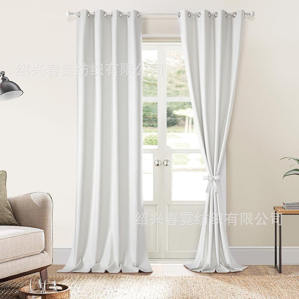 Natural Linen Full Blackout Curtain Indoor And Outdoor Partition Waterproof, Temperature Insulation And Noise Reduction Curtain Fabric