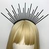 Dark Headband Angel Crown Headband Bridal Tiaras Divine Princess Headpiece Hair Hoop Baroque Spiked Tiaras