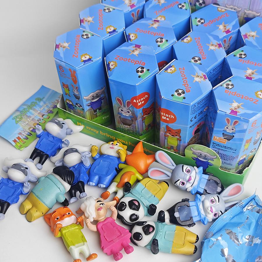 Non-Toxic Blind Box Doll Crazy Animal City Animal Surrounding Ornament Fox Nick Judy Mobile Computer Decoration Surprise Gift