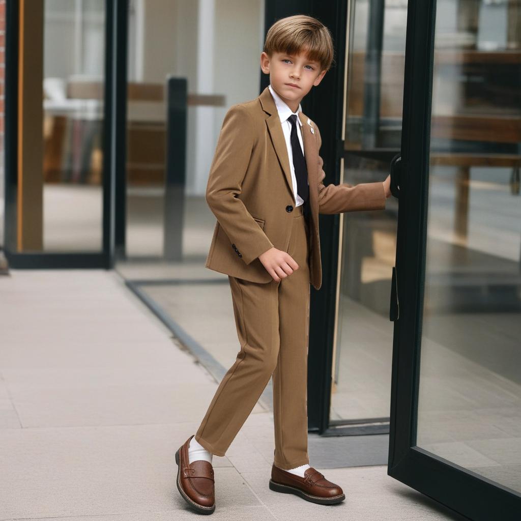 Teen Boys White Piping Suit Blazer Pants Set Kids Gentleman Formal Tuxedo Wedding Ring Bearer Piano Performance Birthday Photograph Costume for 3-14Y
