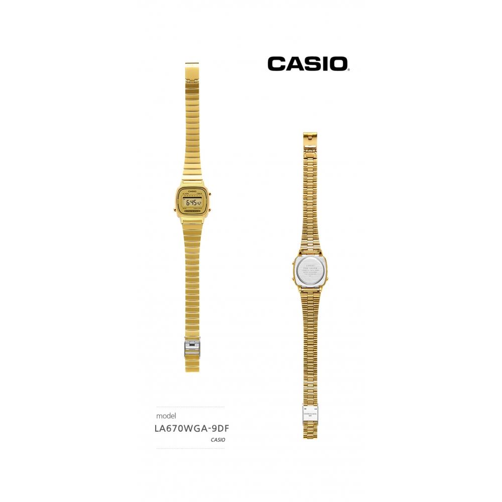 Casio La670wga 9df  La670wga 9  Digital Square Vintage Retro Women S Metal Watch