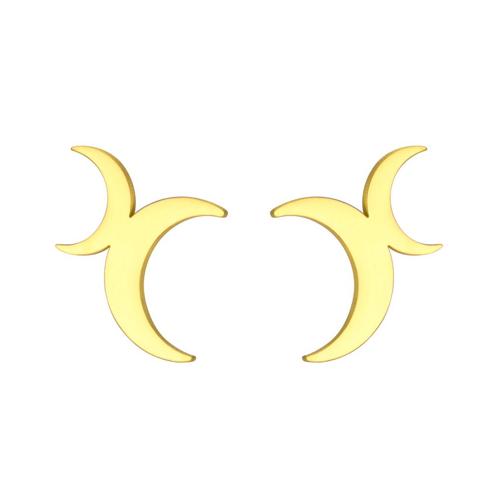 LIKGREAT Crescent Moon Earring for Women Girls Lunar Moon Phase Stud Dangle Earrings Stainless Steel Jewelry Gift