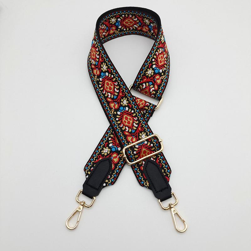 Thickened Canvas Embroidered Bag Strap Adjustable Single Shoulder Oblique Span Long Shoulder Strap Bag Accessories Soft Strap