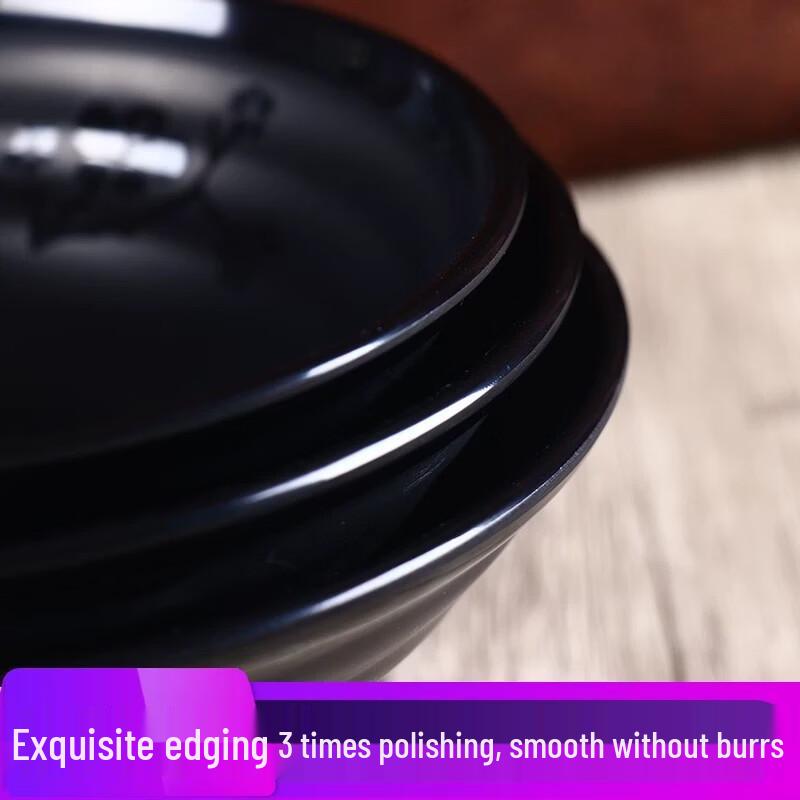 Gannian Melamine Matte Black Commercial Ramen Bowl