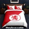 Middlesbrough FC Design Bed Bedding Set 1 Duvet Cover + 2 Pillowcases Soft Breathable Household Bed Linens