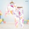 Unisex Kids Printed Hooded Long Sleeve Sweatshirt And Cuffed Pants Two Piece Set