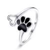 925 Silver Cat Pet Adjustable Rings For Women Animal Dog Open Ring Family Daughter Birthday Jewelry Girl Gift