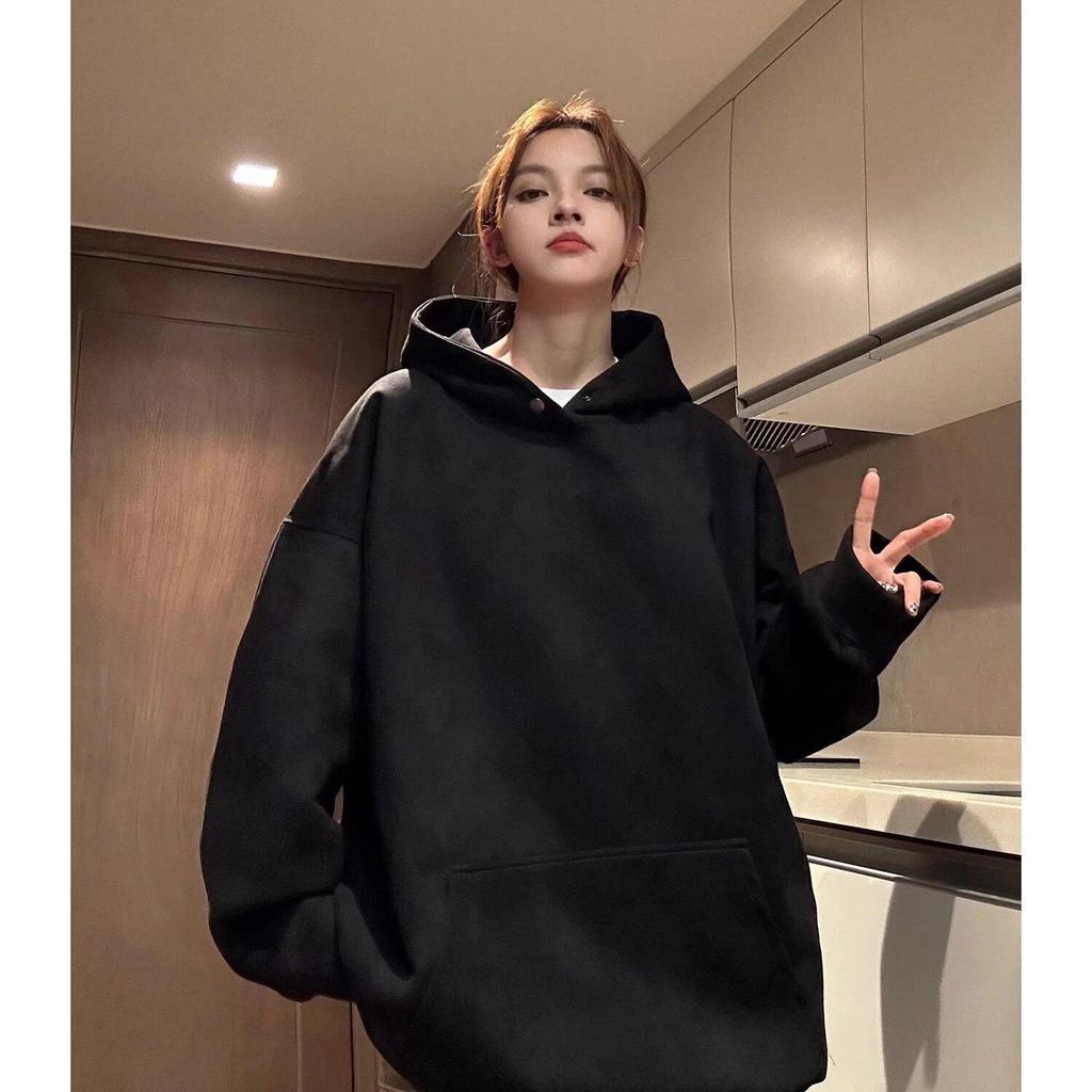 Unisex American Retro Heavyweight Suede Hoodie for Teens - Autumn/Winter Student Loose-Fit Outerwear