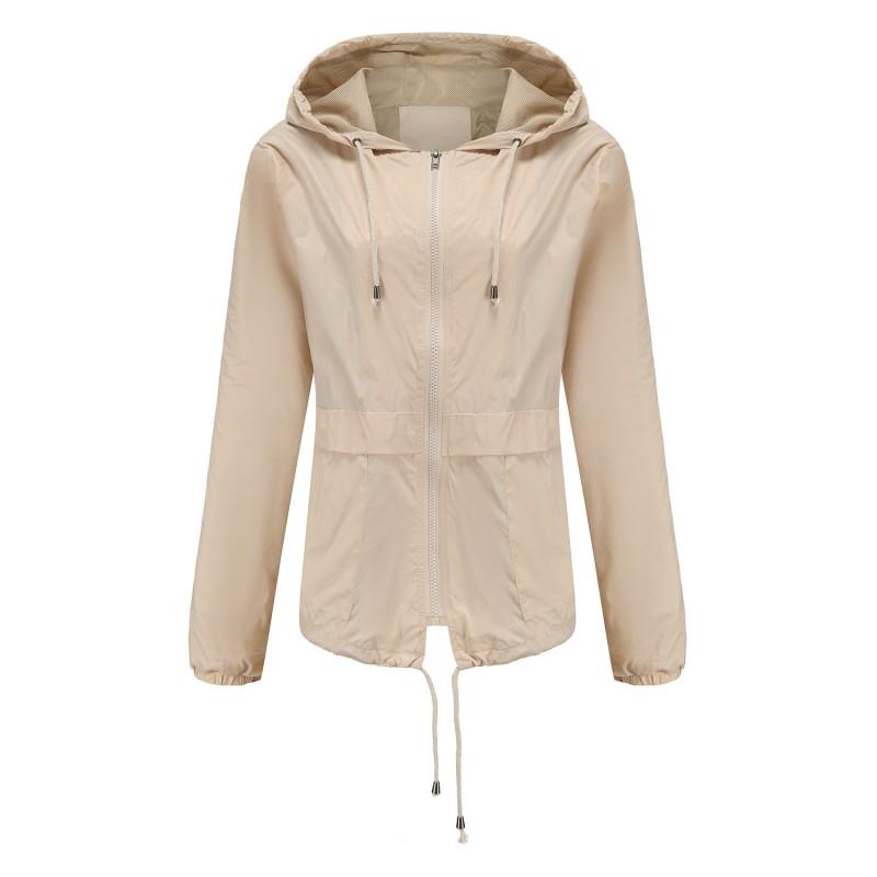 Lightweight Mesh 20D Hooded Rain Jacket Short Windbreaker Women Outdoor Casual Wear