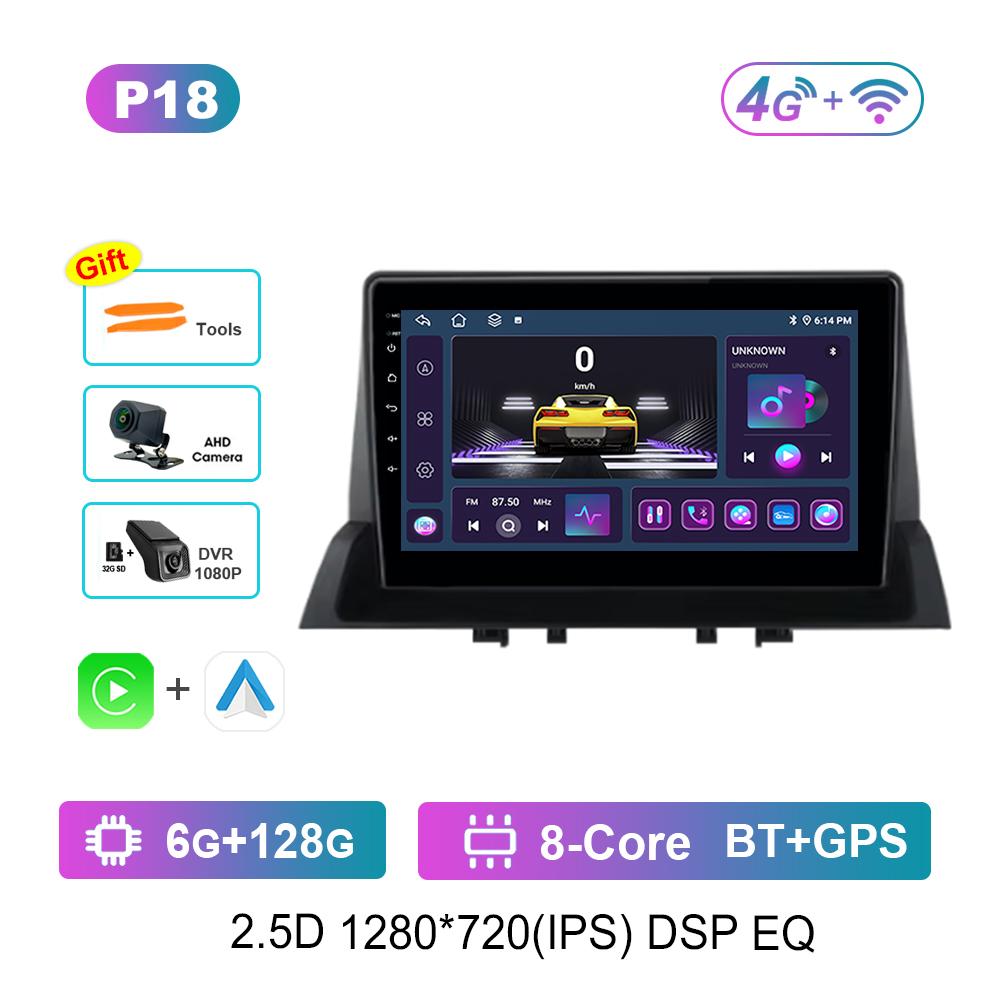 Bluetooth WiFi 9'' pentru Mazda 6 2002 - 2008 Android Auto Player Video Multimedia Auto Carplay Navi GPS Ecran Tactil Unitate Principală 4G