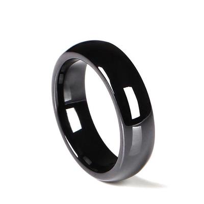 Smooth No Fading No Scratches 6mm Wide Curved Ceramic Ring