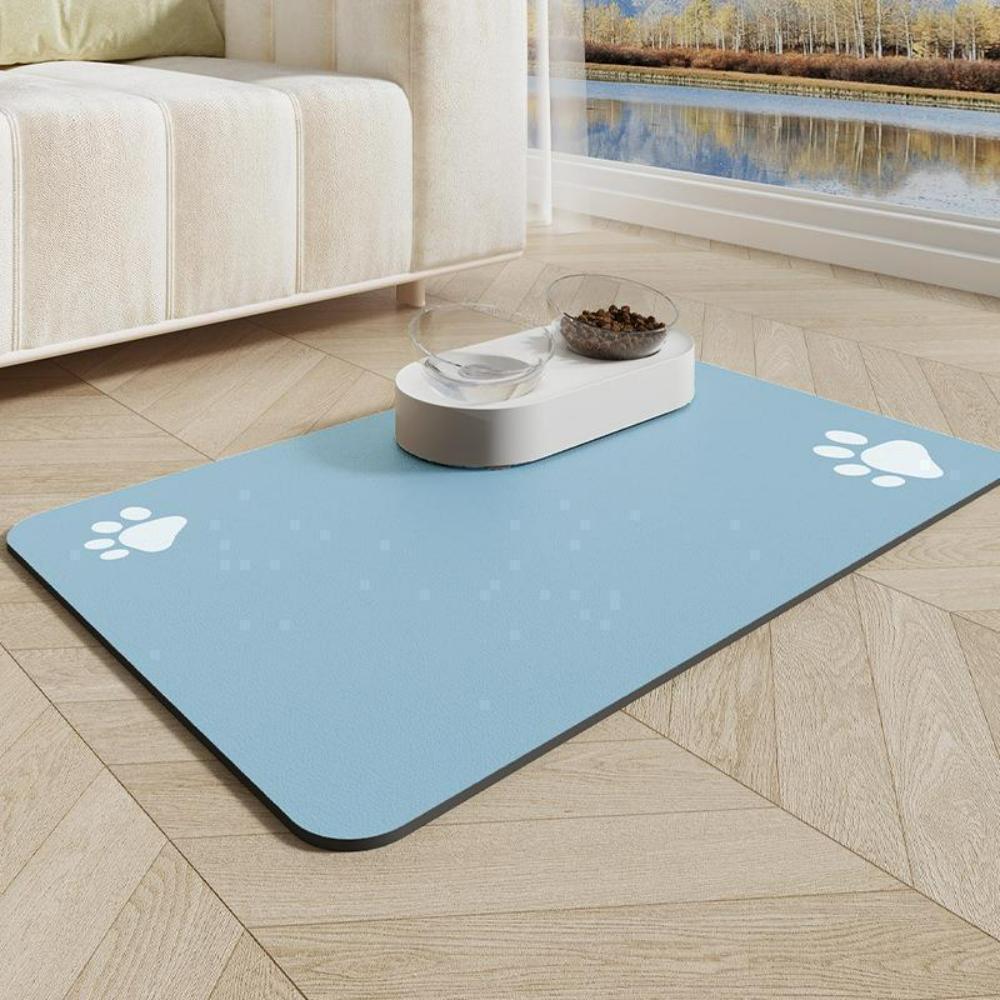 Cute Dog PAWS Feeding Pad Absorbent NonSlip Quick Dry Dog Bowl Mat for Messy Food Water Spills Durable Families with Pets Gifts