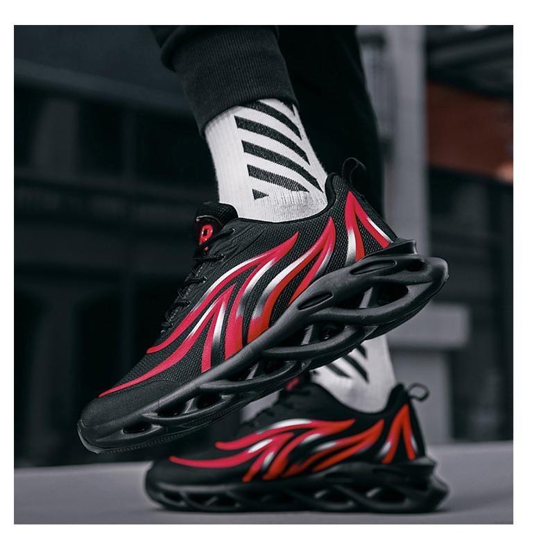 Men's Flame Printed Sneakers Comfortable Running Shoes Outdoor Men Athletic Shoes