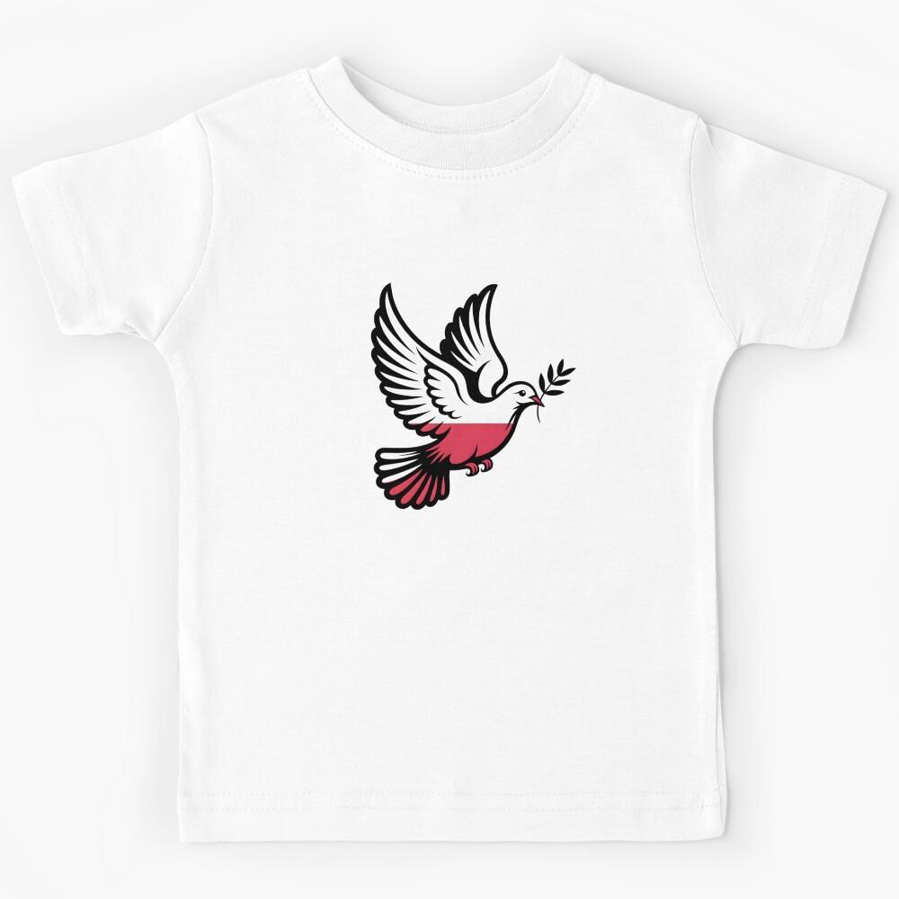 Peace Dove with Polish Flag – Symbol of Hope and Unity Kids T-Shirt 120