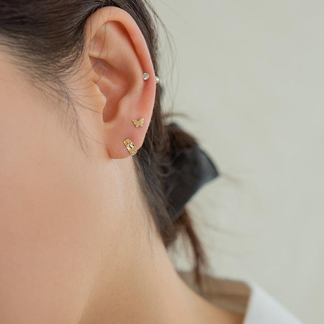 Lunne 14K Butterfly Piercing Earrings (14K Gold) S13