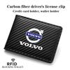 Koolstofvezel Auto Rijbewijs Tas ID Kaarthouder Portemonnee voor Volvo XC60 S90 XC90 S60 XC40 V60 V90 S40 Volvo C40 C70 Accessoires