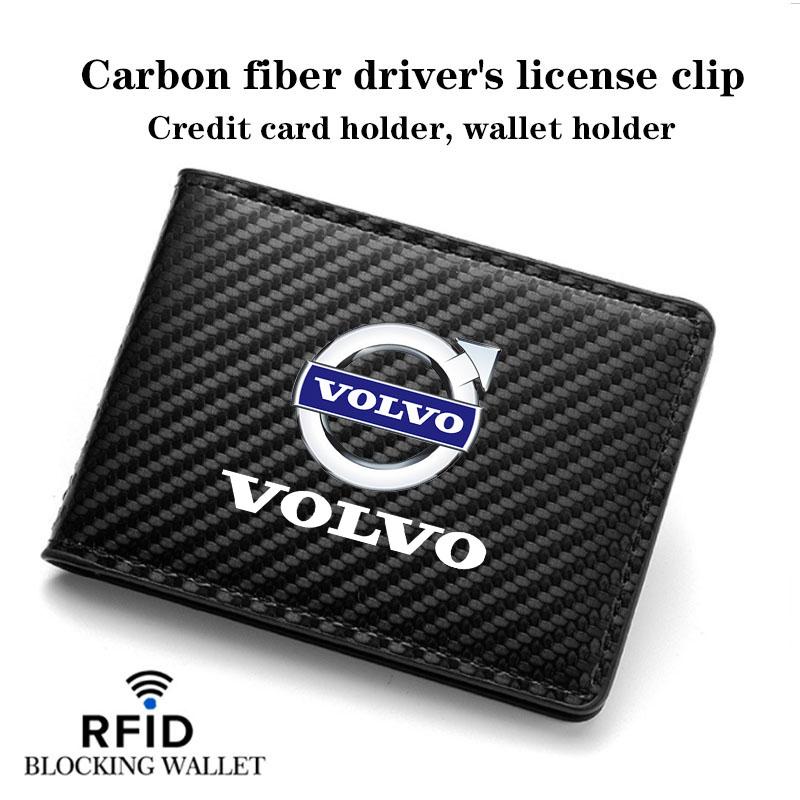 Koolstofvezel Auto Rijbewijs Tas ID Kaarthouder Portemonnee voor Volvo XC60 S90 XC90 S60 XC40 V60 V90 S40 Volvo C40 C70 Accessoires
