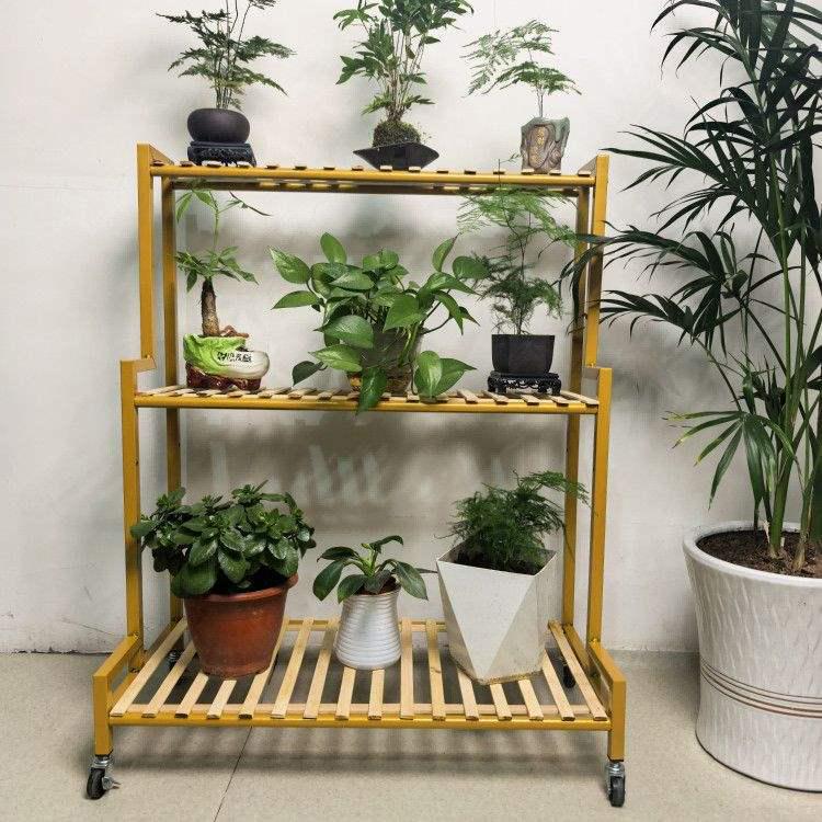 2025 Beweglicher Mehrschichtiger Blumenständer mit Rädern für Wohnzimmer und Balkon