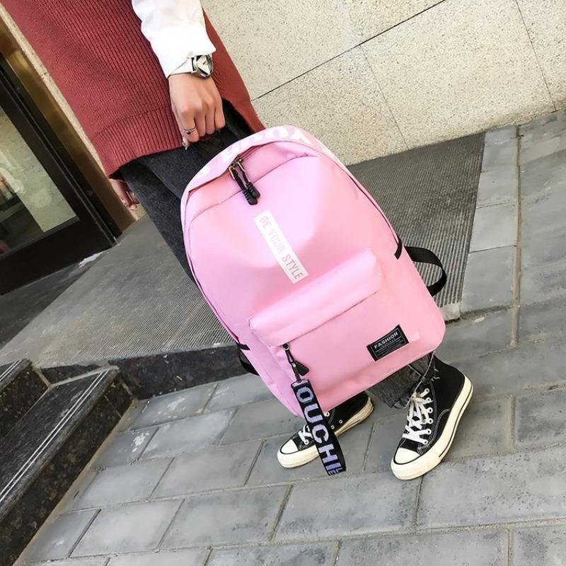 New Backpack Backpack Men and Women Junior High School High School Students Backpack Large Capacity Campus Canvas Double Back
