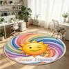 Space Celestial (103) Theme Round Crystal Velvet Rug Custom Name Text Personalized Floor Mat Home Decor Non Slip Crystal Carpet