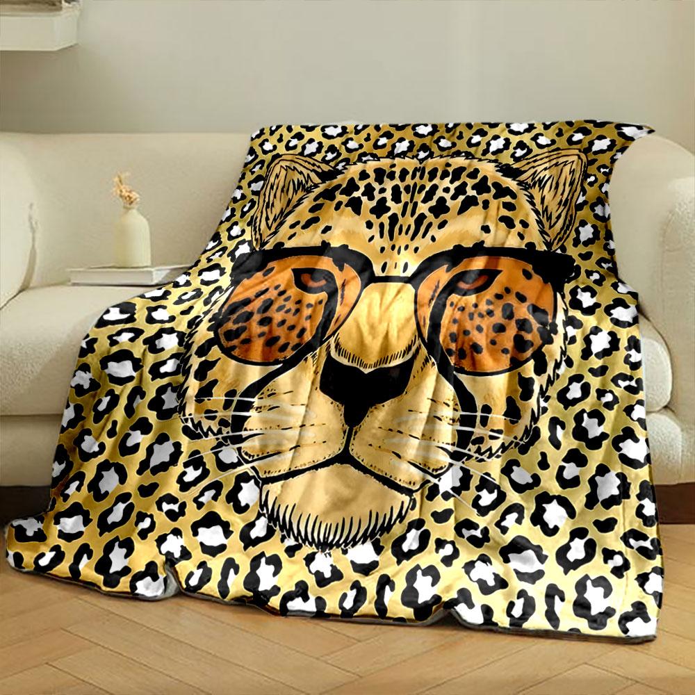 Cool Cheetah with Sunglasses print blanket soft and cozy perfect for the living room bed sofa or a nap,gift