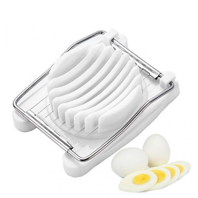 Stainless Steel 2-in-1 Egg and Preserved Egg Slicer Single-Head White Egg Slicer [OPP Bag]