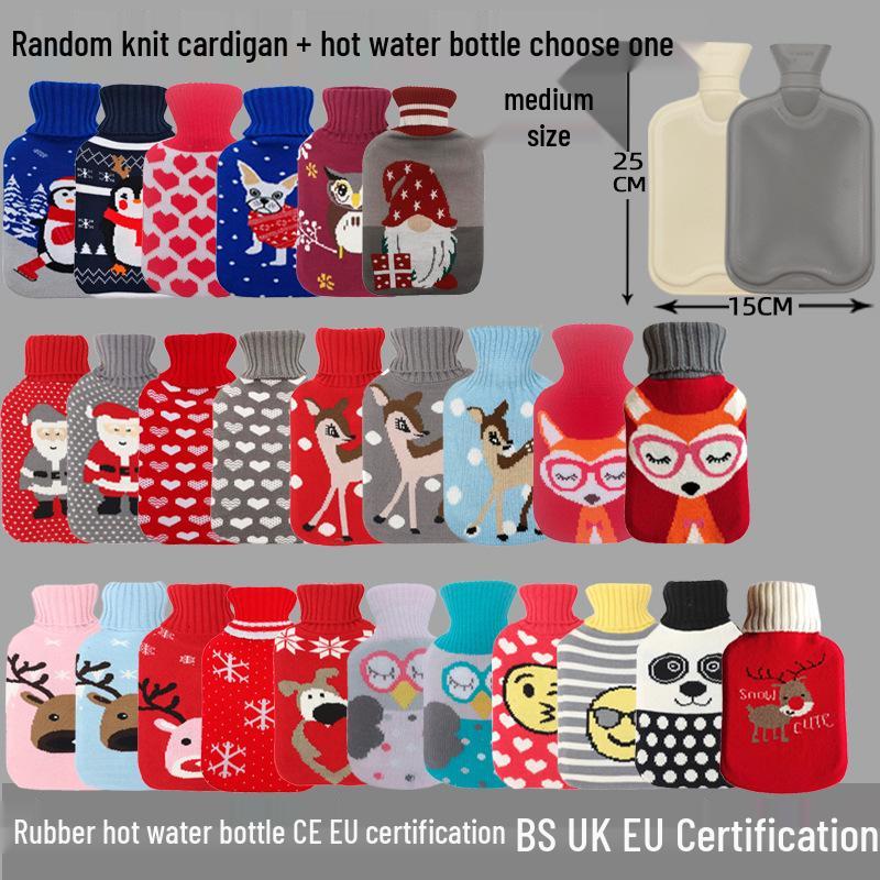 Explosion-Proof Hot Water Bottle: Rubber Design for Stomach and Feet, Long-Lasting Warmth