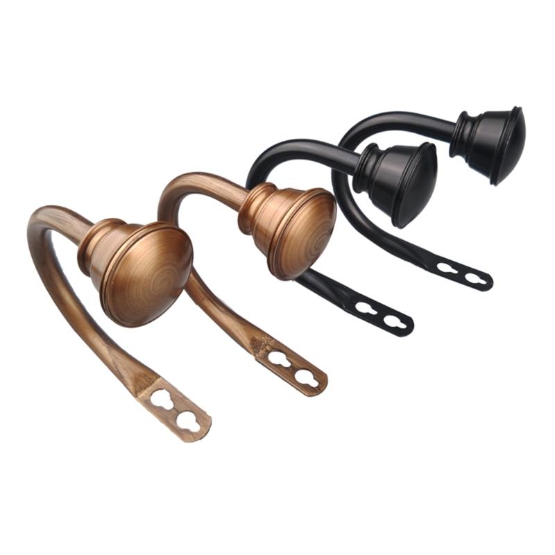 Set aus 2 eleganten Gardinenhaltern mit einfacher Montage, Metallfinish, Vorhanghaken für moderne Wohnästhetik