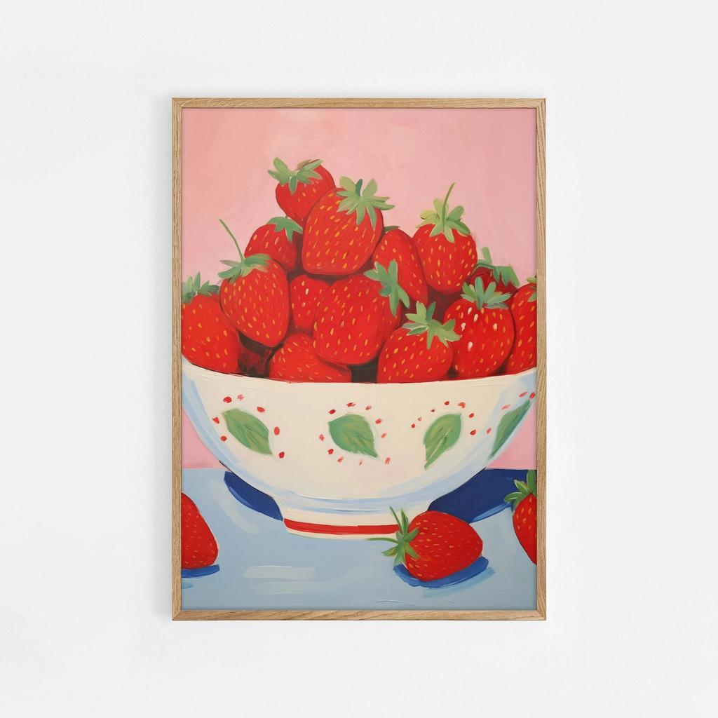 Minimalist Modern Abstract Fruit Wall Art Print Orange Peaches Strawberry Watermelon Tomato Lemon Fig Canvas Poster Home Decor