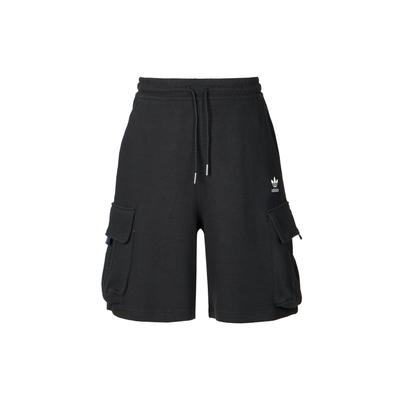 Originale Bequeme Einfarbige Locker Sitzende Cargo-Shorts Herrenshorts Schwarz KD0943