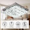 Dimmable LED K9 Crystal Ceiling Light 3 Tiers Square Surface Mounted Ceiling Lamp with Remote Control for Hotel Home Decor