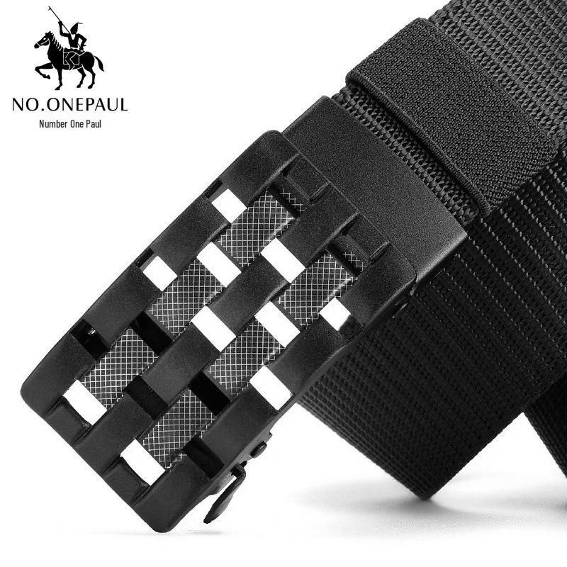 Men's Versatile Automatic Buckle Leather Belt for Jeans, Military, and Casual Wear